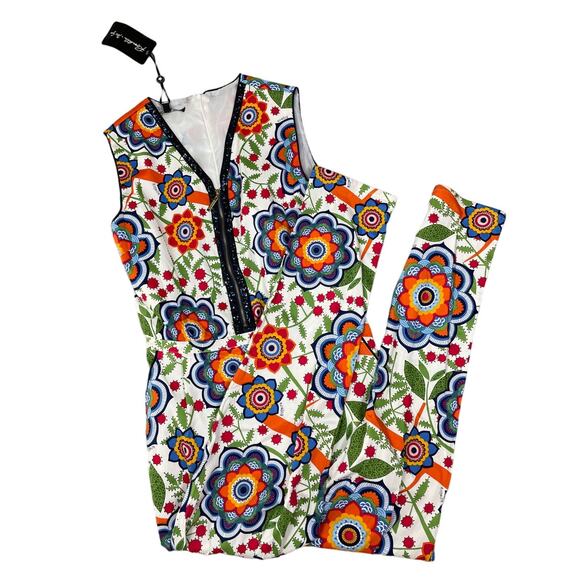 Rosalita McGee Womens Size M All Over Print Floral Jumpsuit NWT - Picture 1 of 9